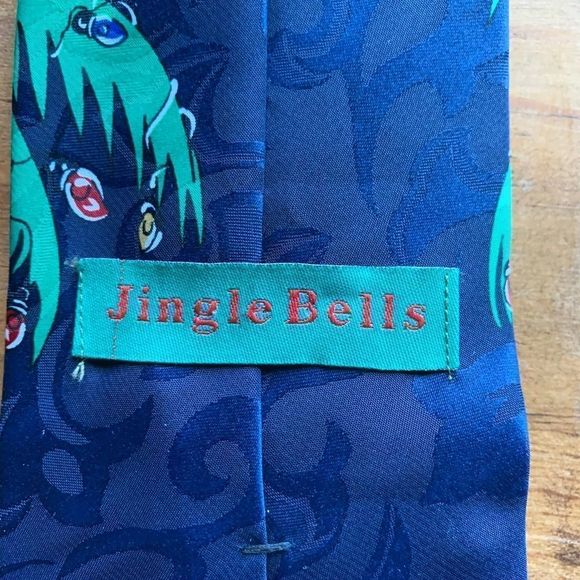 Christmas Tie Santa Palm Tree Banjo Jingle Bells - Picture 3 of 5